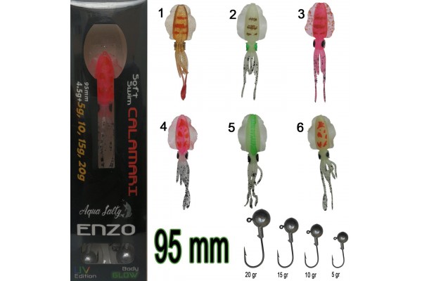 Enzo Soft Swim Calamari 95mm + Jig Head 06