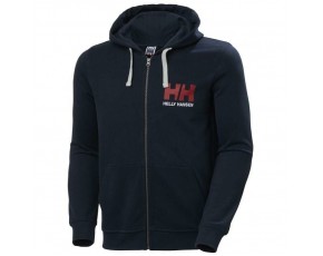 Helly Hansen Logo Full Zip Hoodie Kapüşonlu Erkek Sweatshirt - NAVY