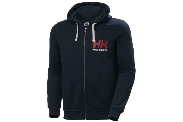 Helly Hansen Logo Full Zip Hoodie Kapüşonlu Erkek Sweatshirt - NAVY