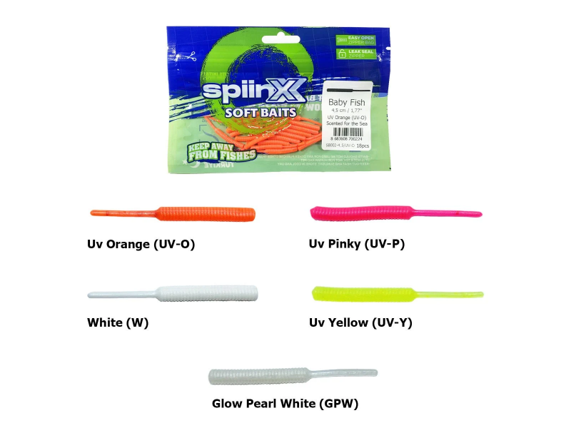 Spiinx Soft Baits Baby Fish 4.5 cm Kokulu Silikon Yem White (W)