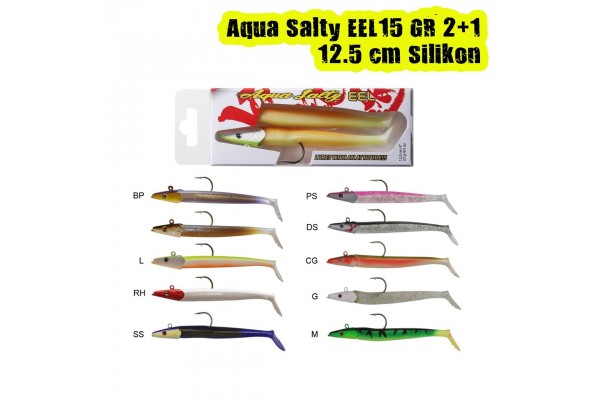 Aqua Salty EEL 15 GR 2+1 Silikon Pink Silver (PS)