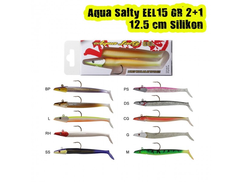 Aqua Salty EEL 15 GR 2+1 Silikon Pink Silver (PS)