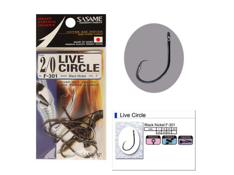 Sasame F-301 Live Circle Serisi Olta İğnesi 6/0 Numara