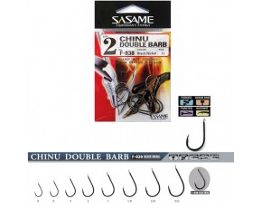 Sasame F-838 Chinu Double Barb Black Nickel İğne  3/0