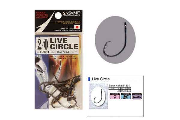 Sasame F-301 Live Circle Serisi Olta İğnesi 1 Numara