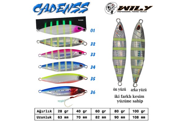 Wily Cadenss Jig 40 gr 70 mm Renk: 35