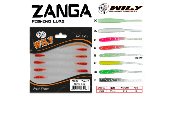 Wily Zanga Lrf Silikon Yem 5 cm 0.4 gr Renk: 19