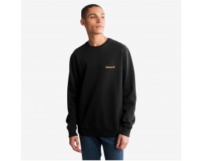 Small Logo Print Crew Neck Sweatshirt - BLACK