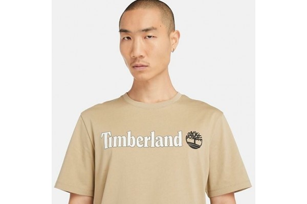 Timberland Erkek Kennebec River Linear Logo Bej Tişört