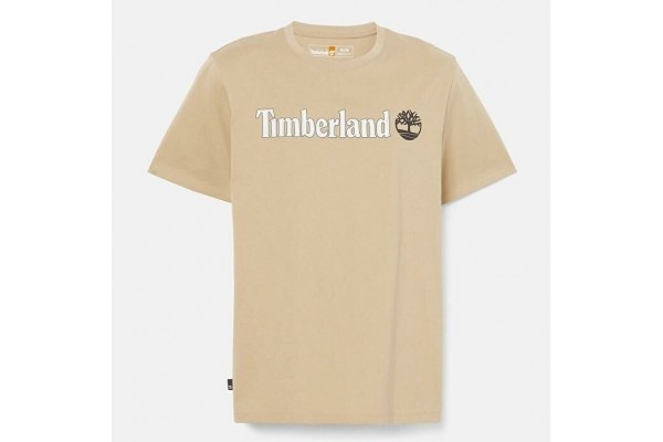 Timberland Erkek Kennebec River Linear Logo Bej Tişört