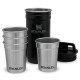 The Pre-Party Shot Glass + Flask Set - Matte Black Pebble