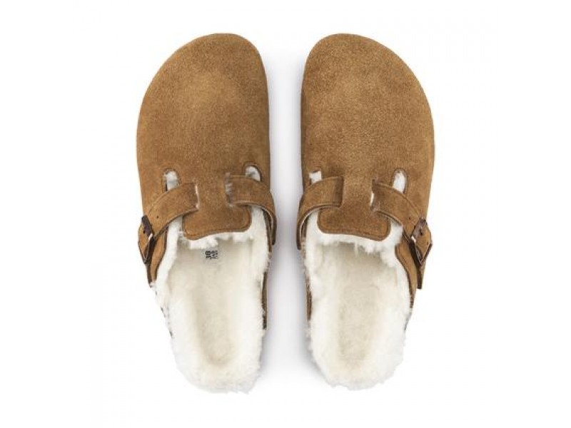 Birkenstock Boston VL Shearling Süet Deri Kapalı Terlik