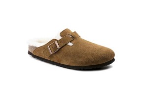 Birkenstock Boston VL Shearling Süet Deri Kapalı Terlik