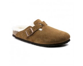 Birkenstock Boston VL Shearling Süet Deri Kapalı Terlik