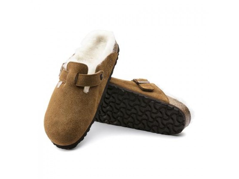 Birkenstock Boston VL Shearling Süet Deri Kapalı Terlik