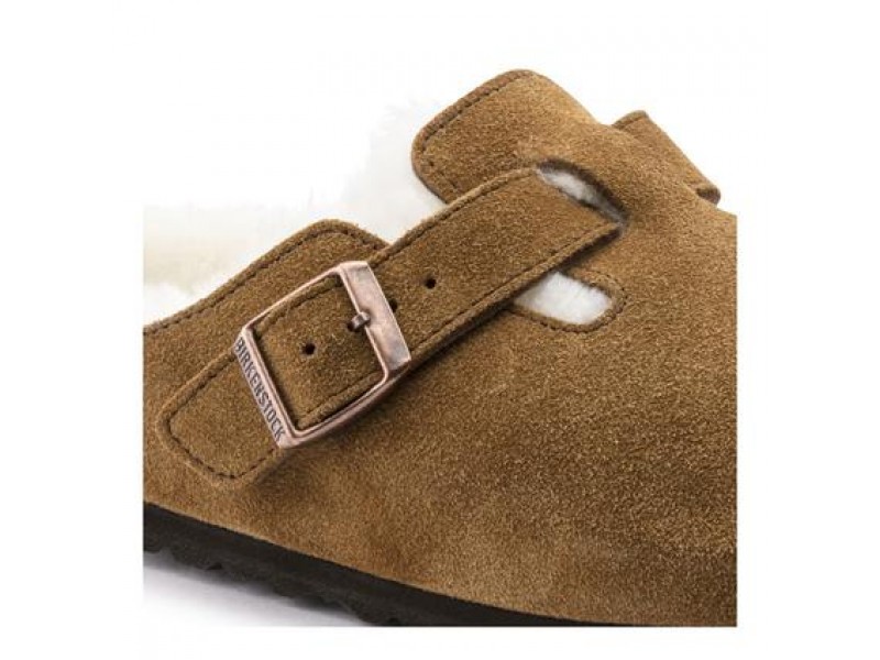 Birkenstock Boston VL Shearling Süet Deri Kapalı Terlik