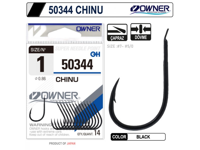 Owner 50344 Chinu Black 1 Numara Olta İğnesi