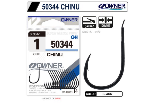 Owner 50344 Chinu Black 3/0 Olta İğnesi