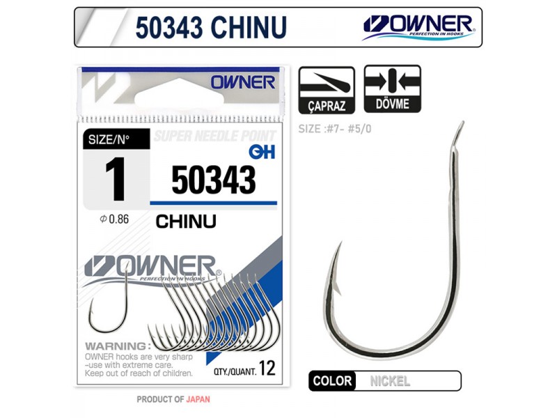 Owner 50343 Chinu White 1/0 Numara Olta İğnesi