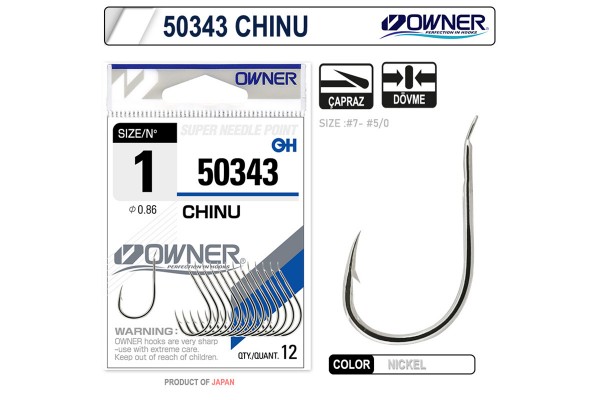 Owner 50343 Chinu White 3/0 Numara Olta İğnesi