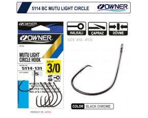 Owner 5114 Mutu Light Black Chrome İğne 2 Numara