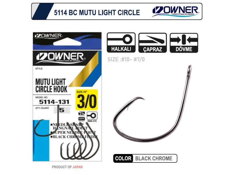 Owner 5114 Mutu Light Black Chrome İğne 2 Numara