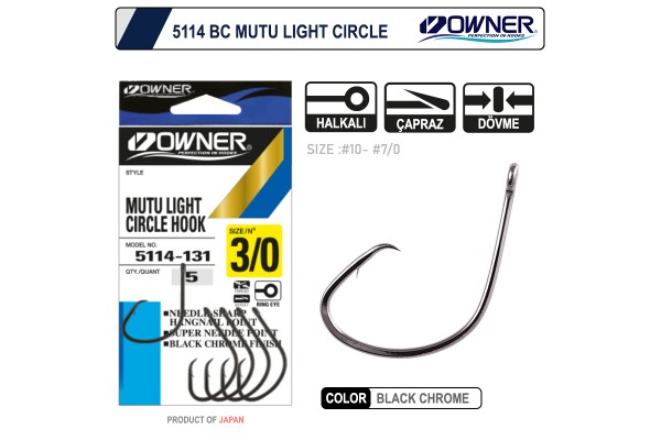 Owner 5114 Mutu Light Black Chrome İğne 1 Numara