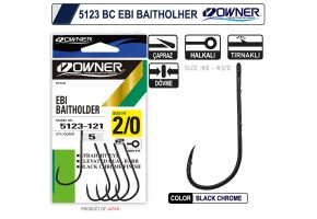 Owner 5123 Ebi Baitholder Black Chrome Olta İğnesi 1/0 Numara